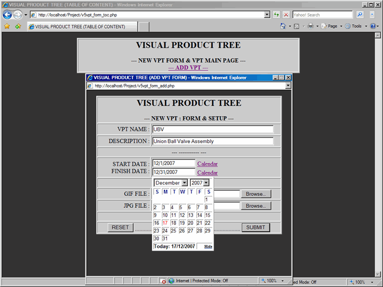 VPT Add Form